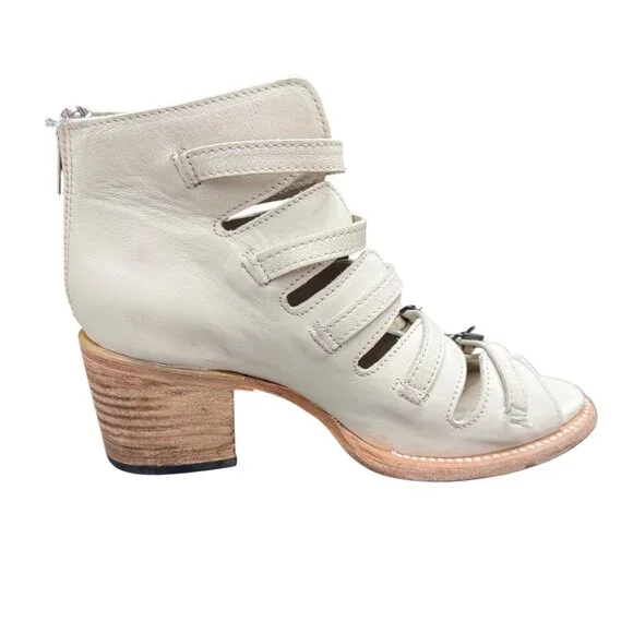 FREEBIRD Quinn Heeled Beige Leather Strap Sandals Women's Dust Bag & Box, Sz 8 - Picture 4 of 12